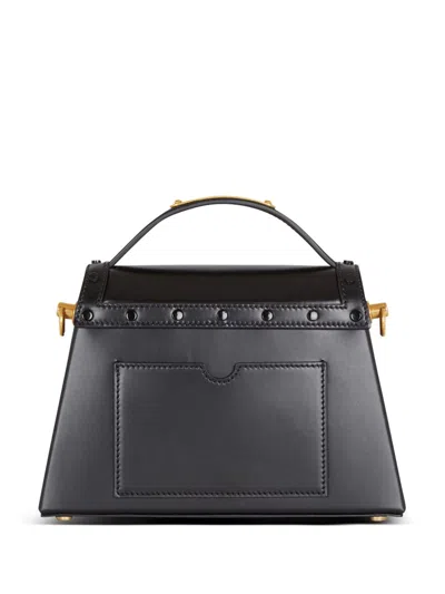 Balmain Small B-buzz Dynasty Leather Shoulder Bag In Black