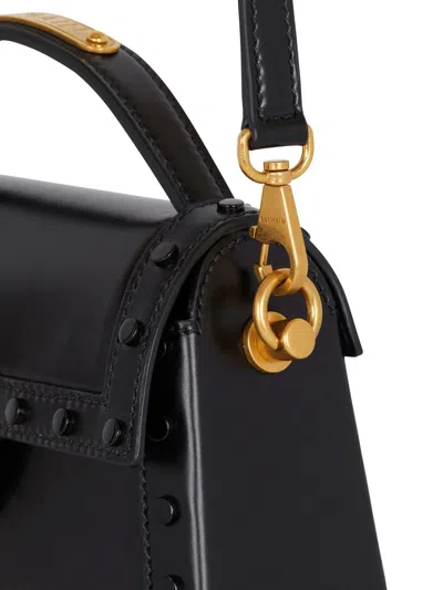 Balmain Small B-buzz Dynasty Leather Shoulder Bag In Black