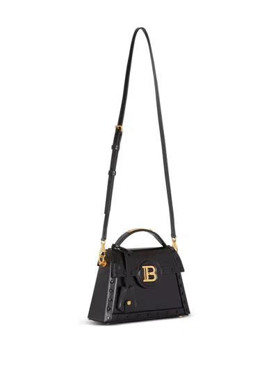 Balmain Small B-buzz Dynasty Leather Shoulder Bag In Black