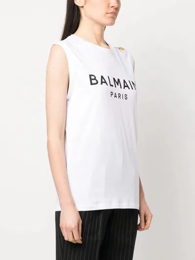 Balmain White T-shirt In Multi