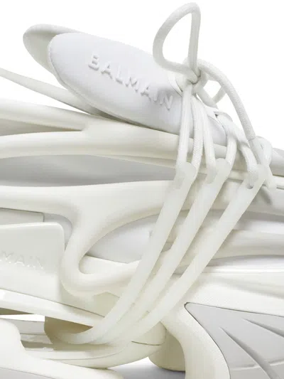 Balmain Unicorn Sneakers In Neoprene And Leather In White