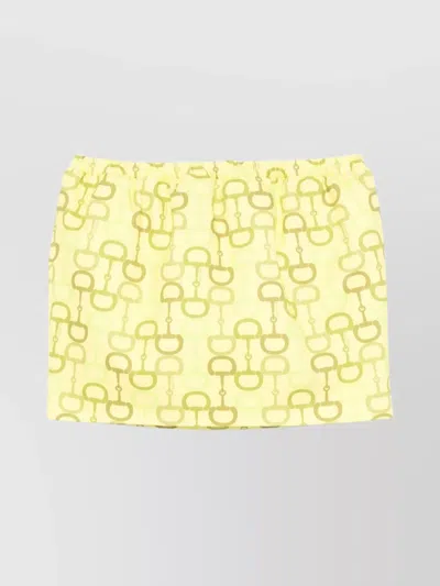 Gucci Horsebit Print Skirt Skirts Yellow In Green