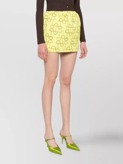 Gucci Horsebit Print Skirt Skirts Yellow In Green