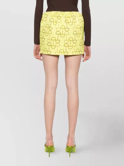 Gucci Horsebit Print Skirt Skirts Yellow In Green