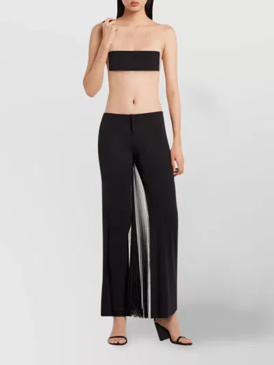Courrèges Tailored Black Trousers With Unique Fringe Detail In Black