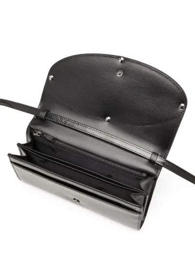 Diesel 1dr Leather Wallet-on-chain In Black