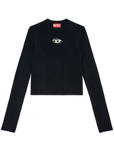 Diesel Long Sleeve Sweater In Black