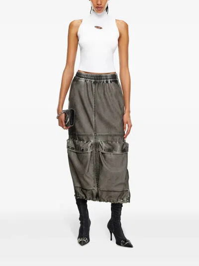 Diesel Women's Cut-out Logo Tank Top In White