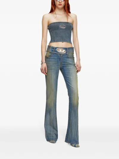 Diesel Rib-knit Tube Top With Oval D
