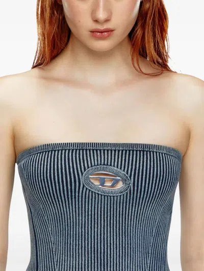 Diesel Rib-knit Tube Top With Oval D