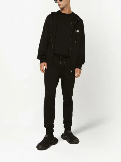 Dolce & Gabbana Dolce&gabbana Black Crewneck T Shirt With Logo Plaque