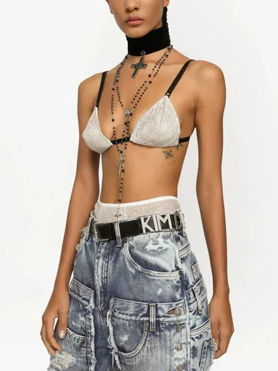 Dolce & Gabbana Kim Dolce&gabbana Calfskin Belt With Lettering