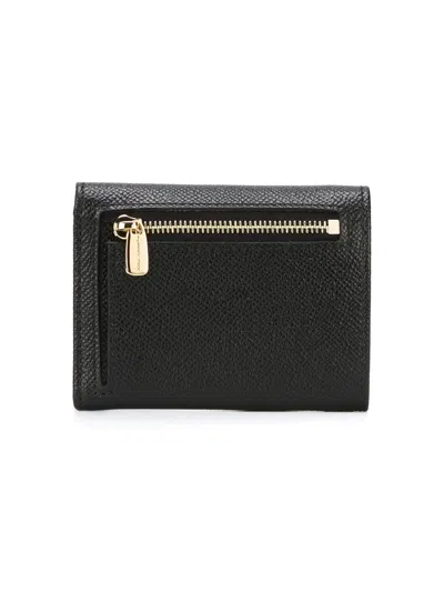 Dolce & Gabbana Dauphine Calfskin French-flap Wallet In Black