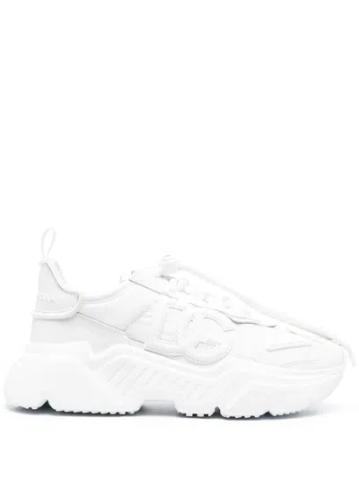 Dolce & Gabbana Daymaster White Leather Sneakers