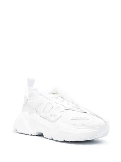 Dolce & Gabbana Daymaster White Leather Sneakers