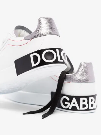 Dolce & Gabbana Portofino Sneakers In White Leather