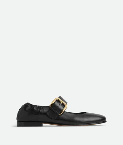 Bottega Veneta Astaire Leather Mary Jane Ballerina Flats In Black