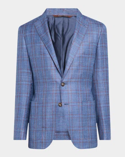 Canali Men's Check Single-breasted Sport Coat In Blue