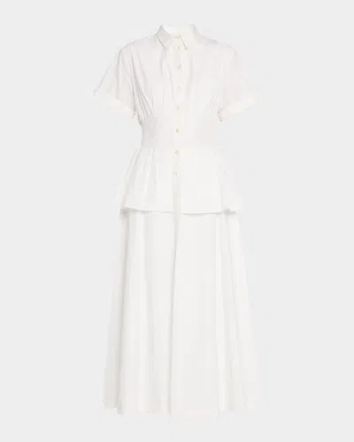 Rosie Assoulin Boogie Woogie Bugle Boy Cotton-poplin Maxi Shirt Dress In White