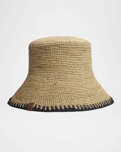 Rag & Bone Jade Packable Raffia Straw Bucket Hat
