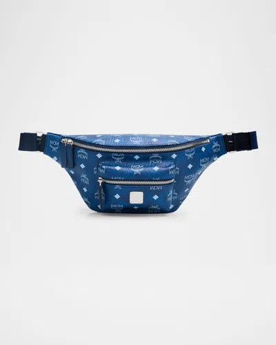 Mcm Men's Fursten Visetos Belt Bag In Blue