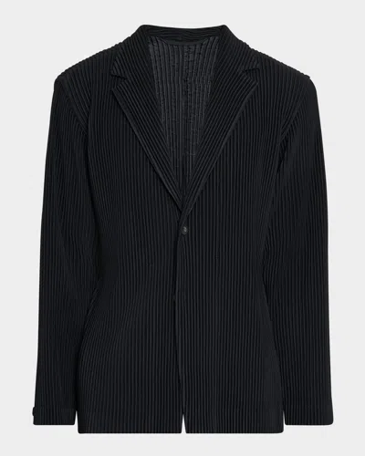 Issey Miyake Pleats Blazer In Blue