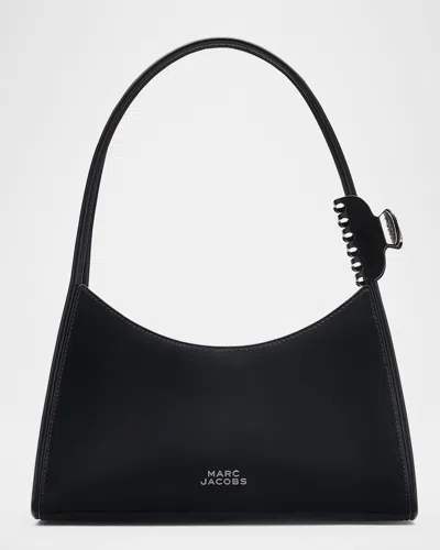 Marc Jacobs Glam Claw Clip Leather Shoulder Bag In Black