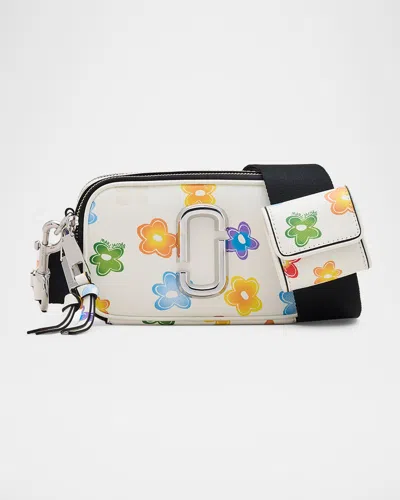 Marc Jacobs Snapshot Wild Daisy Crossbody Bag In Leather In White