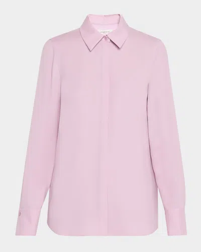 Lafayette 148 Scottie Silk Button-down Blouse In Pink