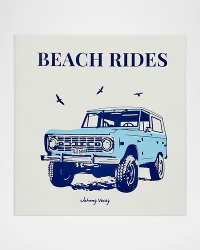 Graphic Image Beach Rides By Johnny Vacay Leather Bound Book In White