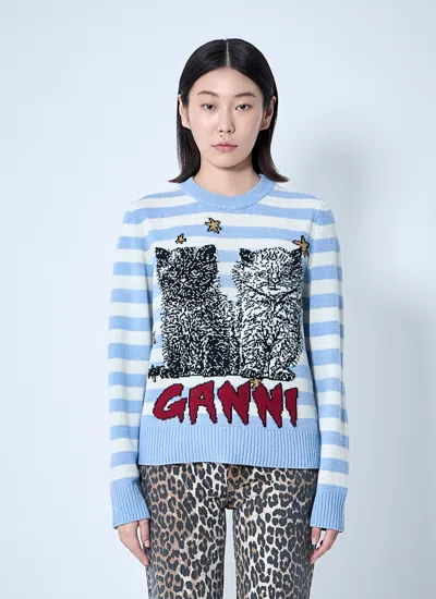 Ganni Mixed Colours Women's Knit Sweater. In Multi