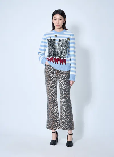 Ganni Mixed Colours Women's Knit Sweater. In Multi