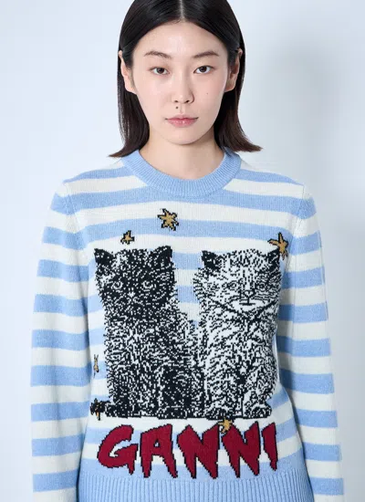 Ganni Mixed Colours Women's Knit Sweater. In Multi