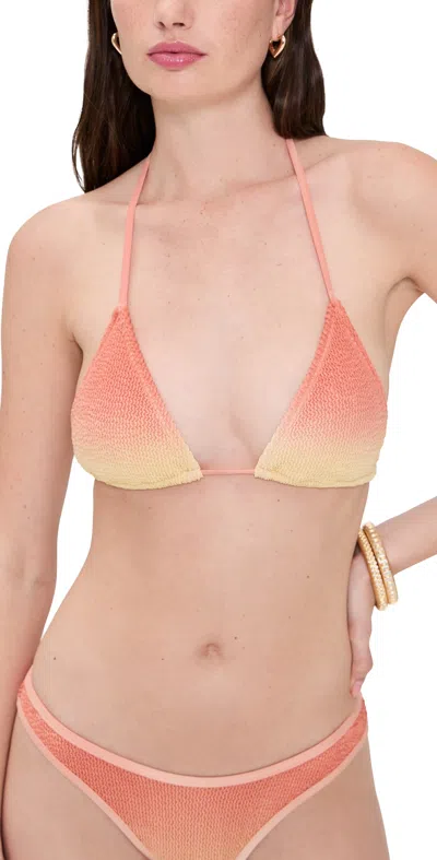 Good American Always Fits Triangle Bikini Top Peach Ring In Pink