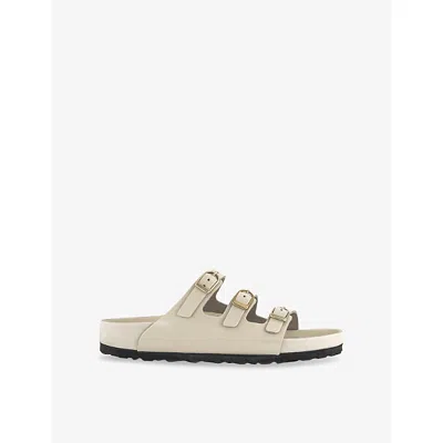 Birkenstock Womens Florida Faux-leather Sandals Ecru Exq High Shine Eur 41 / 8 Uk In Neutral