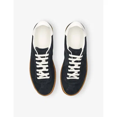 Jak Mens Navy Flow Suede Low-top Trainers Eur 44 / 10 Uk In Blue