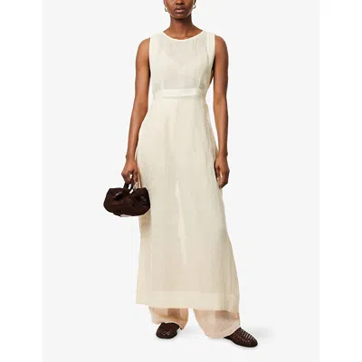 Le Kasha Womens Yellow Antalya Semi-sheer Maxi Cover-up Dress In Neutral