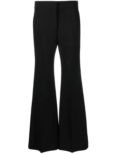 Givenchy Women Black Wool Blend Flared Leg Pant