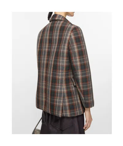 Acne Studios Checked Blazer In Gray