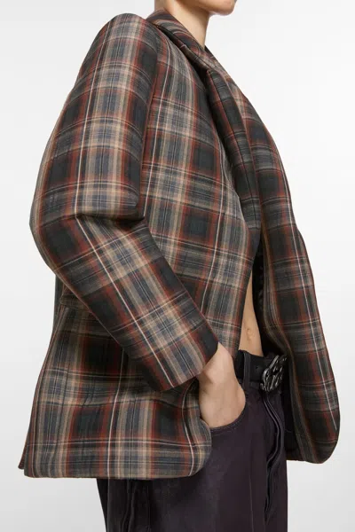 Acne Studios Checked Blazer In Gray