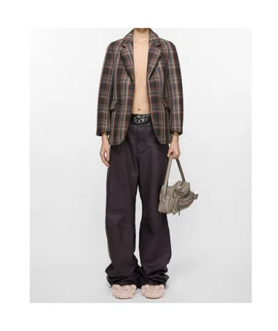 Acne Studios Checked Blazer In Gray