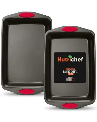 Nutrichef Black 2pc Cookie Sheet Set