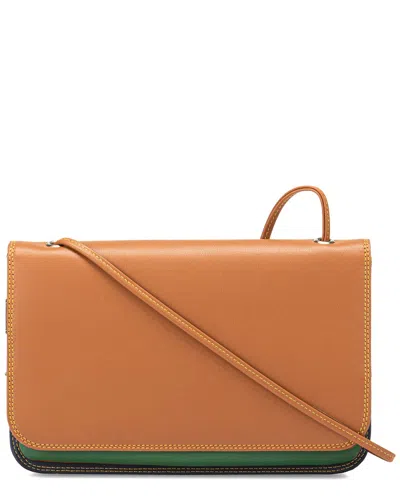 Mywalit Full Flap Leather Shoulder Clutch In Brown