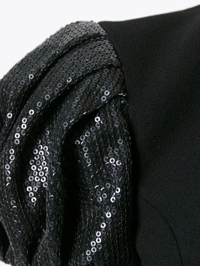 Shop Saint Laurent Puffball Sleeve Mini Dress In Black