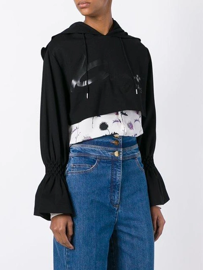 Shop Kenzo 'signature' Cropped Hoodie