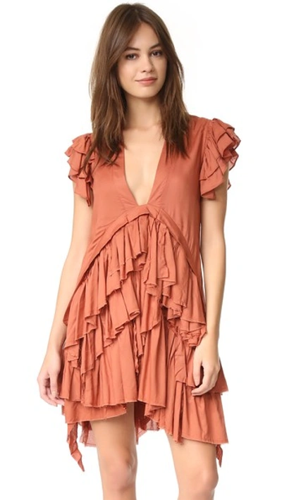 Maria Stanley Frades Dress In Rust