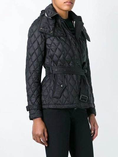 Shop Burberry Quilted Trench Jacket With Detachable Hood