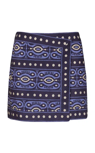 Johanna Ortiz Hunting Roots Printed Cotton Mini Wrap Skirt