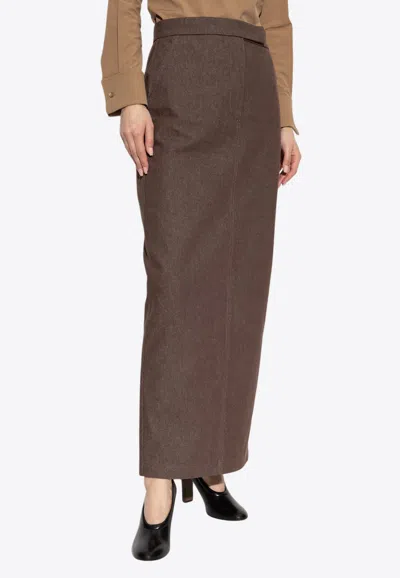 Max Mara Cotton With Denim Effect Long Skirt
