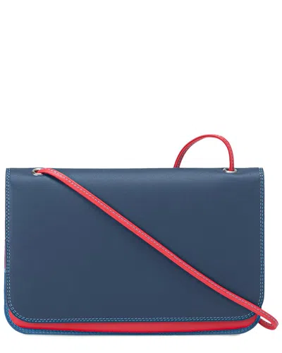 Mywalit Full Flap Leather Shoulder Clutch In Blue